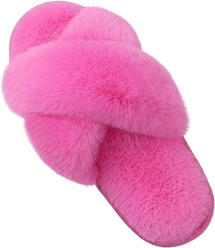 Women's Fuzzy Slippers, House Slippers, Open Toe Slippers Women's Fuzzy Slippers, House Slippers, Open Toe Slippers